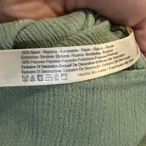 ANTHROPOLOGIE FLOREAT Size Small PERSEPHONE Embroidered Green Tassel - Picture 4 of 6